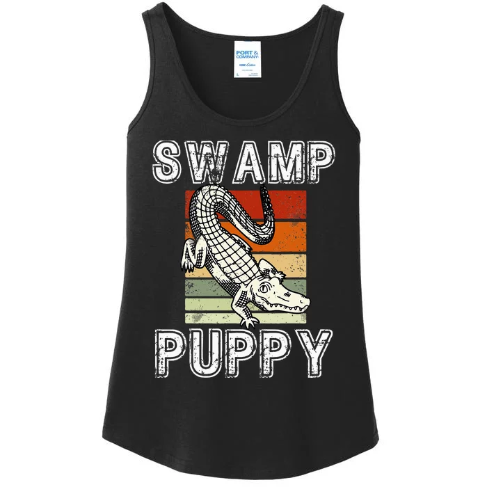 Swamp Puppy Cute Funny Sarcastic Alligator Crocodile Ladies Essential Tank