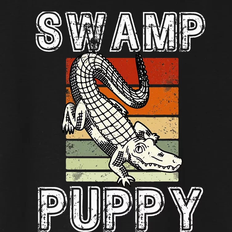 Swamp Puppy Cute Funny Sarcastic Alligator Crocodile Women's Crop Top Tee