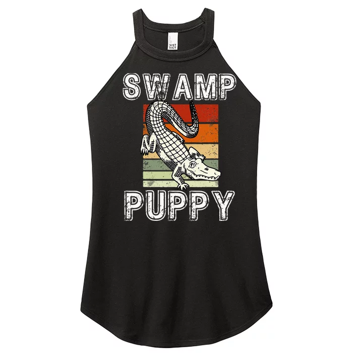 Swamp Puppy Cute Funny Sarcastic Alligator Crocodile Women’s Perfect Tri Rocker Tank