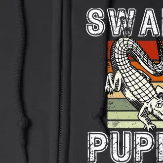 Swamp Puppy Cute Funny Sarcastic Alligator Crocodile Full Zip Hoodie