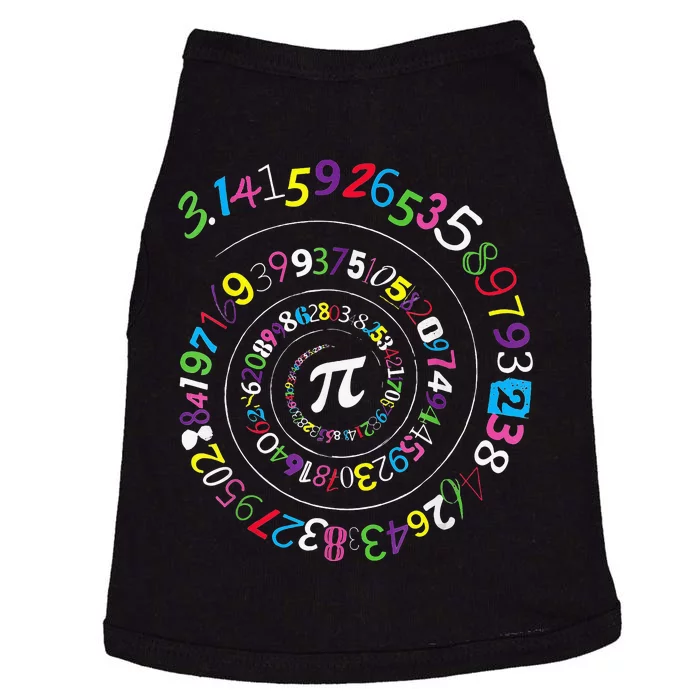 Spiral Pi Color Numbers Teacher Student Pi Day Doggie Tank