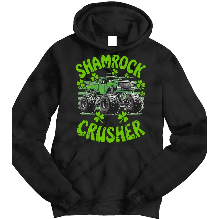 St Patricks Crusher For Monster Truck St Patricks Day Tie Dye Hoodie