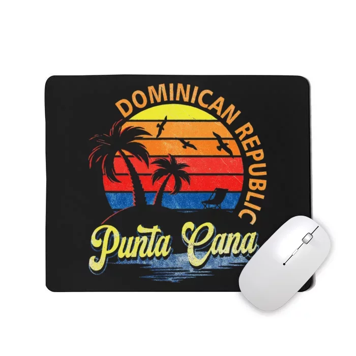 Sunset Punta Cana Beach Souvenir Dominican Republic Retro Mousepad