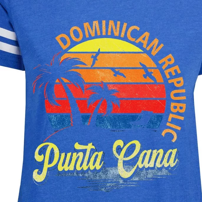 Sunset Punta Cana Beach Souvenir Dominican Republic Retro Enza Ladies Jersey Football T-Shirt