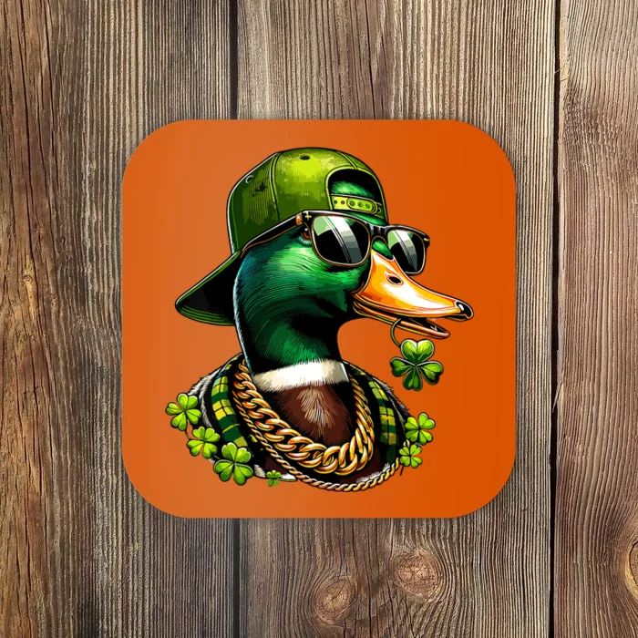 Saint Patricks Call Me Lucky Mallard Duck St Patricks Day Coaster