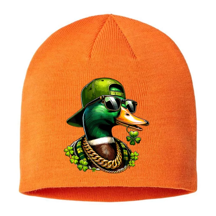 Saint Patricks Call Me Lucky Mallard Duck St Patricks Day 8 1/2in Sustainable Knit Beanie