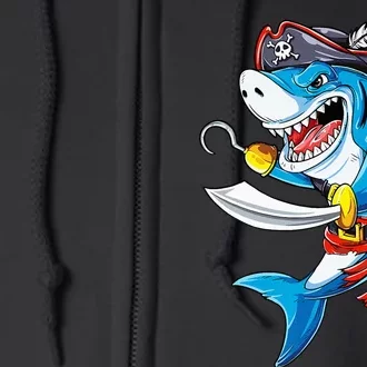 Shark Pirate Costume Jolly Roger Flag Jawsome Gifts Full Zip Hoodie