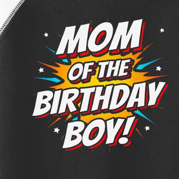 Superhero Party Comics Birthday Mom Of Birthday Boy Toddler Fine Jersey T-Shirt