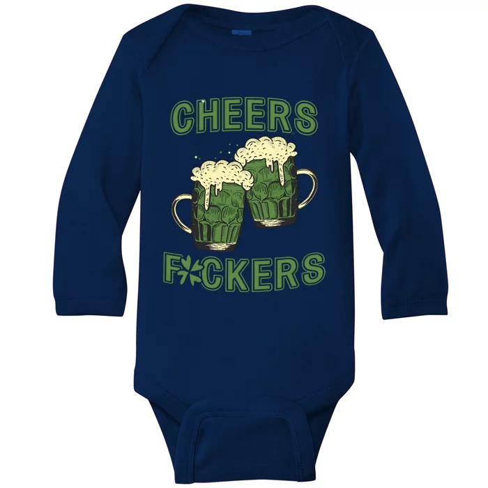 St Patricks Cheers Day Drinking Beer Baby Long Sleeve Bodysuit