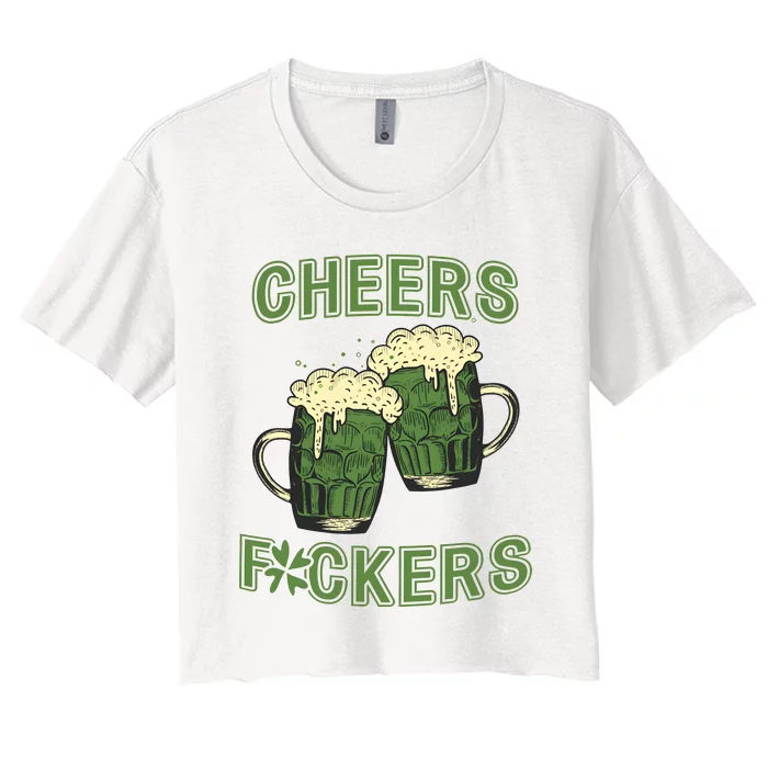 St Patricks Cheers Day Drinking Beer Women's Crop Top Tee