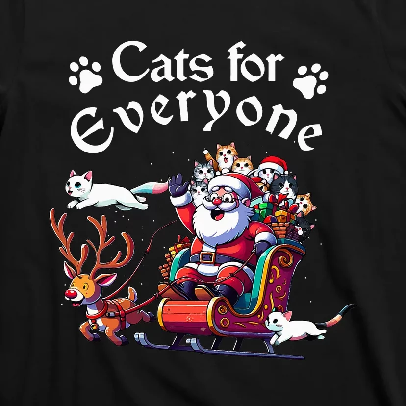 Santa's Purring Crew Cat Lovers Christmas Delight T-Shirt