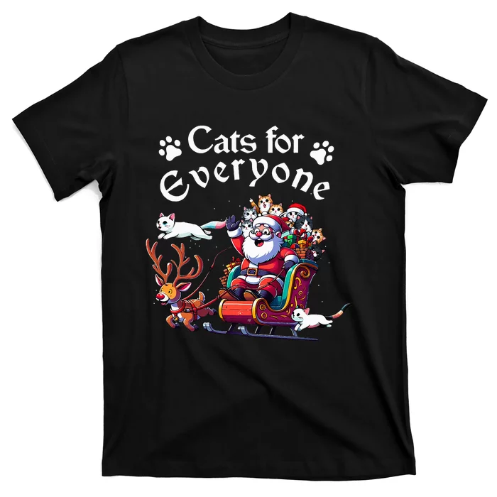 Santa's Purring Crew Cat Lovers Christmas Delight T-Shirt