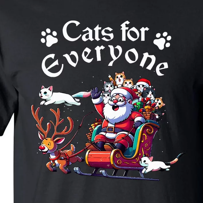 Santa's Purring Crew Cat Lovers Christmas Delight Tall T-Shirt