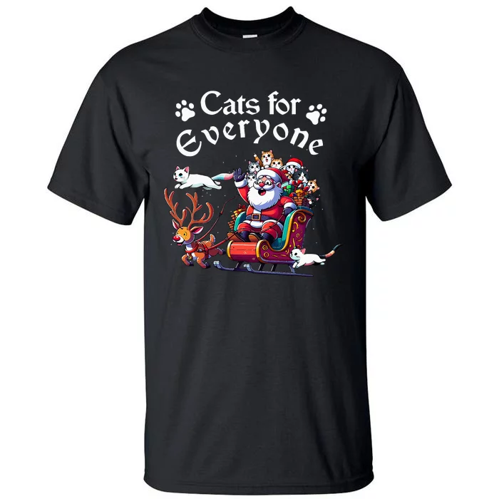 Santa's Purring Crew Cat Lovers Christmas Delight Tall T-Shirt