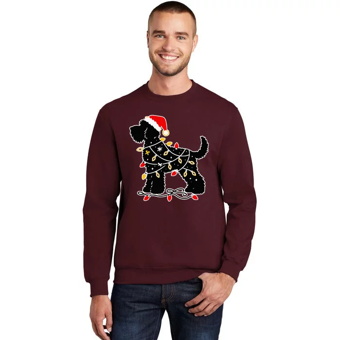 Santa Puppy Christmas Lights Tall Sweatshirt