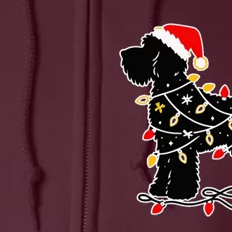 Santa Puppy Christmas Lights Full Zip Hoodie