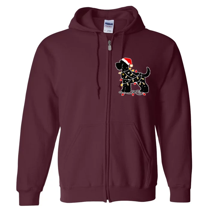 Santa Puppy Christmas Lights Full Zip Hoodie