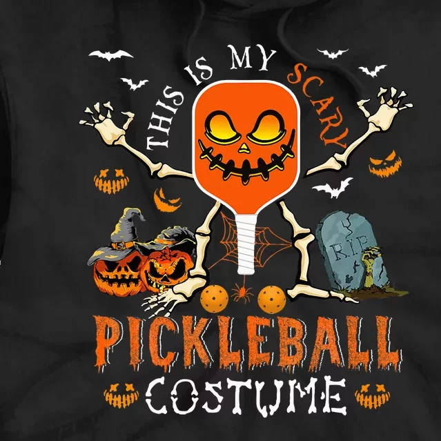 Scary Pickleball Costume: Halloween Skeleton Lover Tie Dye Hoodie