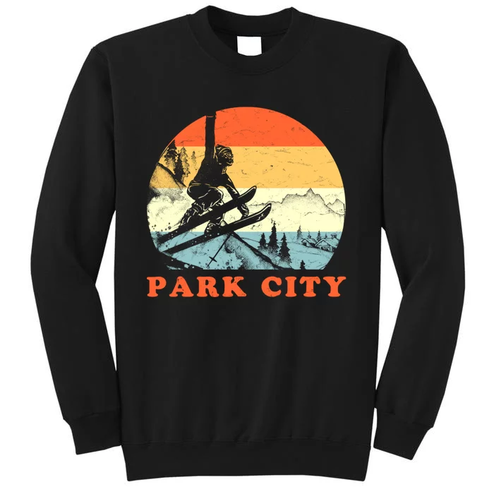 Ski Park City Utah Vintage Snow Skiing Vacation Tall Sweatshirt