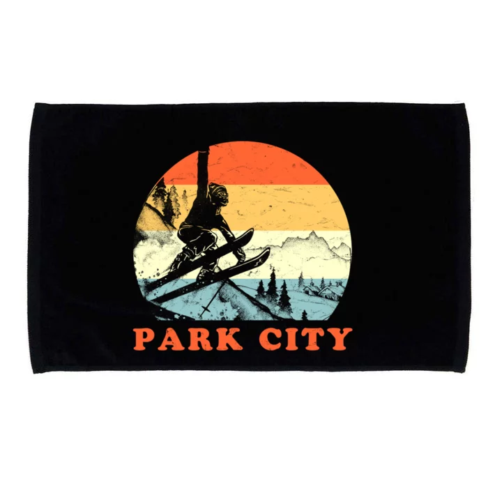 Ski Park City Utah Vintage Snow Skiing Vacation Microfiber Hand Towel