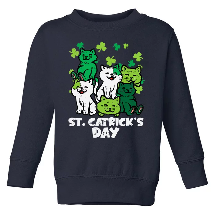 St Patricks Catricks Day Cats Saint Pattys Wo Girl Toddler Sweatshirt