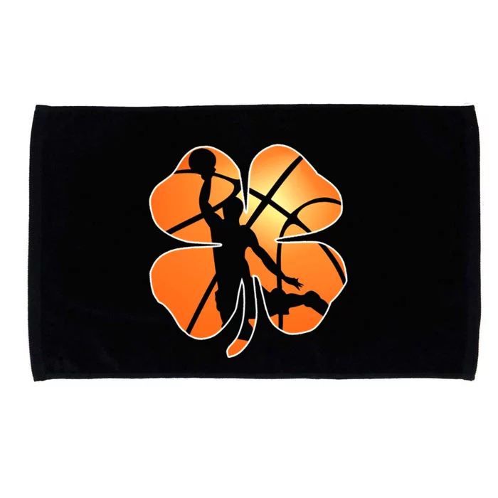 St Patrick's Day Basketball Shamrock Lucky Gift Microfiber Hand Towel