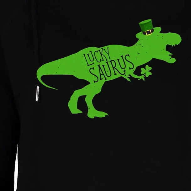 St Patricks Day Dinosaur Lucky Saurus Irish Shamrock Boy Womens Funnel Neck Pullover Hood