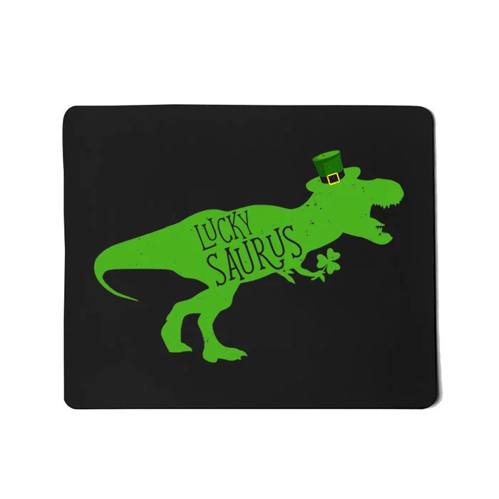 St Patricks Day Dinosaur Lucky Saurus Irish Shamrock Boy Mousepad