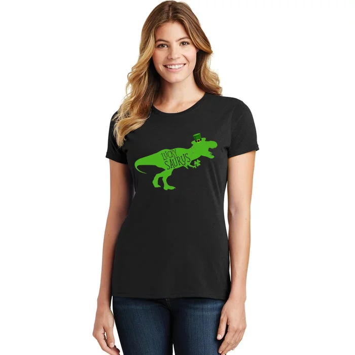 St Patricks Day Dinosaur Lucky Saurus Irish Shamrock Boy Women's T-Shirt