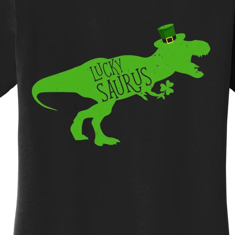 St Patricks Day Dinosaur Lucky Saurus Irish Shamrock Boy Women's T-Shirt