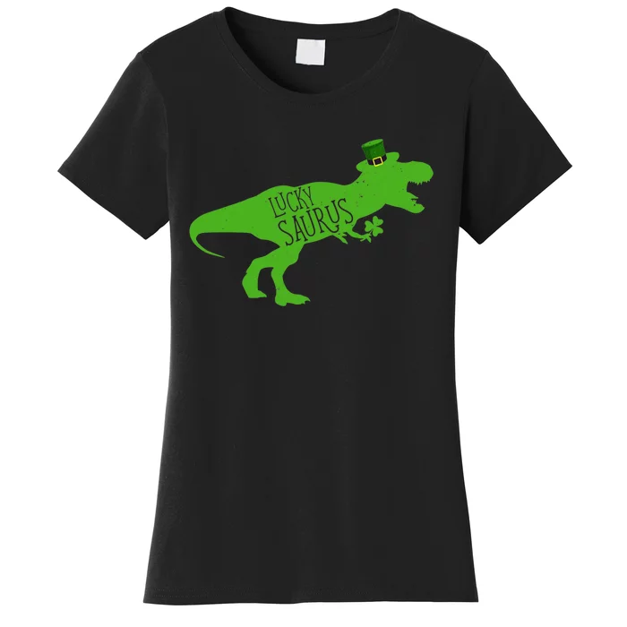 St Patricks Day Dinosaur Lucky Saurus Irish Shamrock Boy Women's T-Shirt