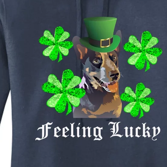 St Patrick's Day Blue Heeler Lucky Feeling Meaningful Gift Women's Pullover Hoodie