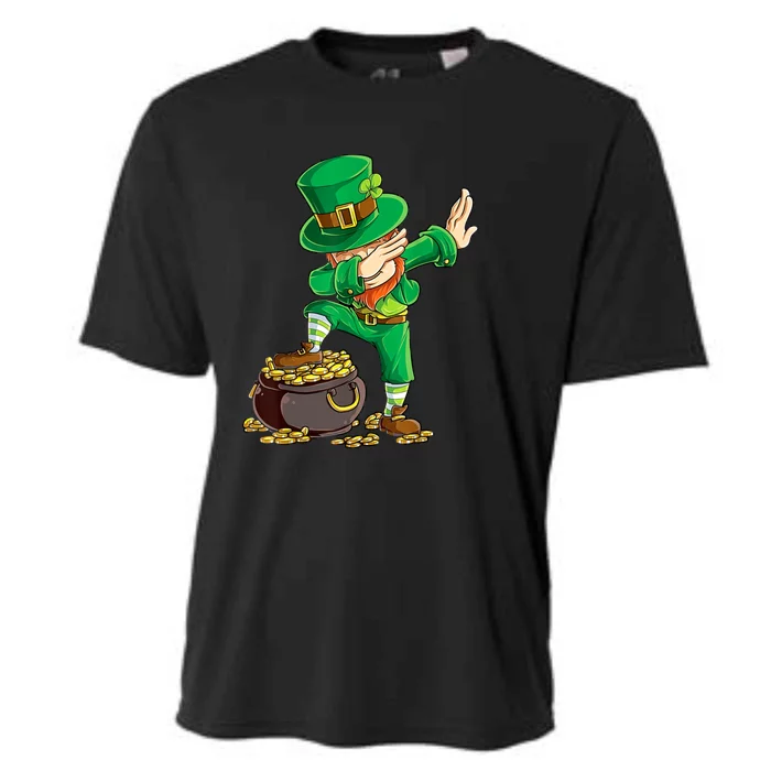 St Patricks Day Dabbing Leprechaun Dab Cooling Performance Crew T-Shirt