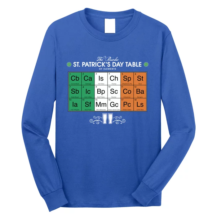 St Patrick's Day Party Irish Cuisine Periodic Table Flag Cool Gift Long Sleeve Shirt