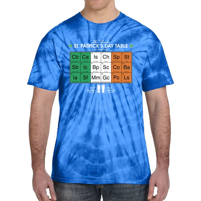 St Patrick's Day Party Irish Cuisine Periodic Table Flag Cool Gift Tie-Dye T-Shirt