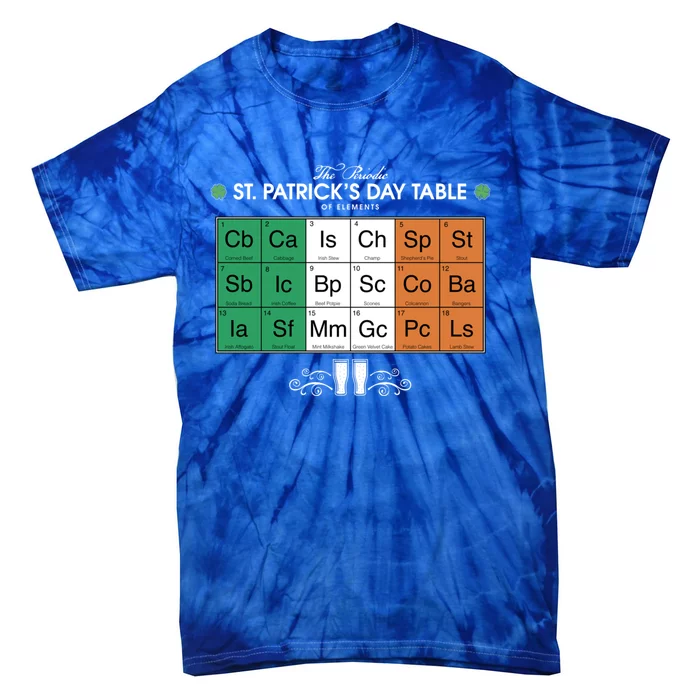 St Patrick's Day Party Irish Cuisine Periodic Table Flag Cool Gift Tie-Dye T-Shirt