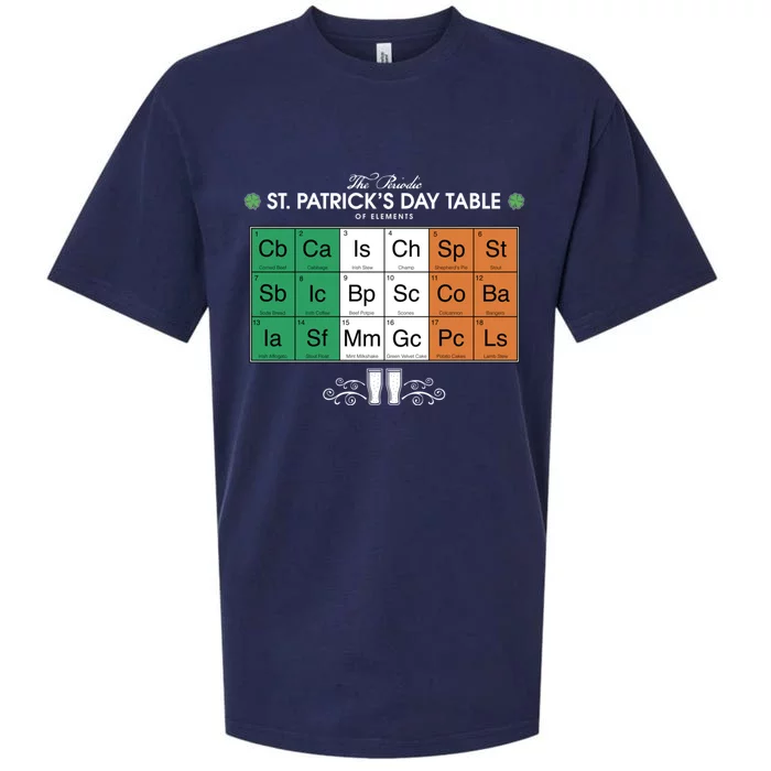 St Patrick's Day Party Irish Cuisine Periodic Table Flag Cool Gift Sueded Cloud Jersey T-Shirt