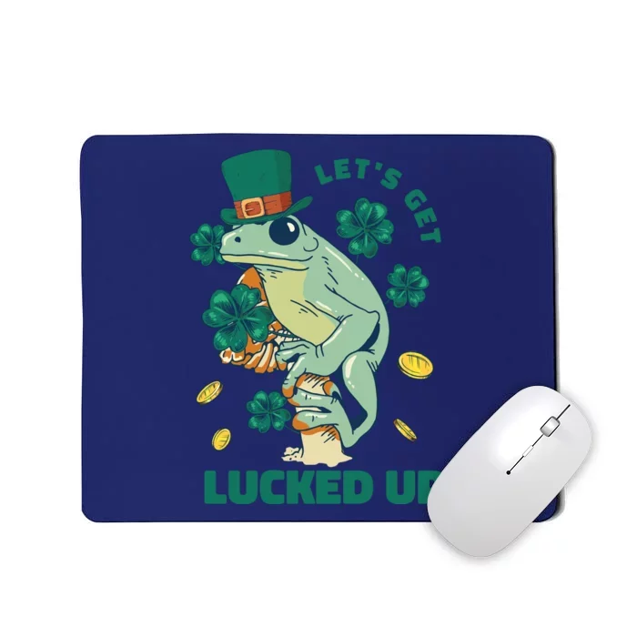 St Patricks Day Let's Get Lucked Up Frog Mousepad