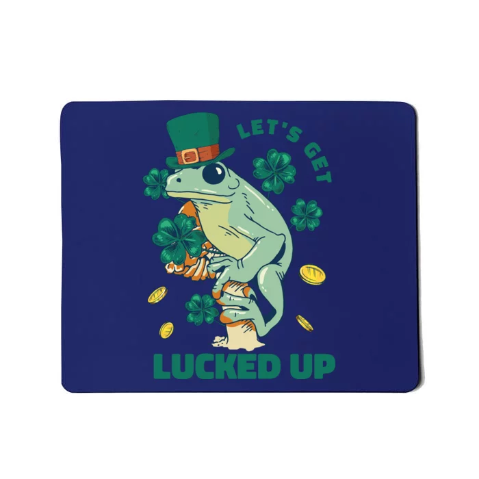 St Patricks Day Let's Get Lucked Up Frog Mousepad