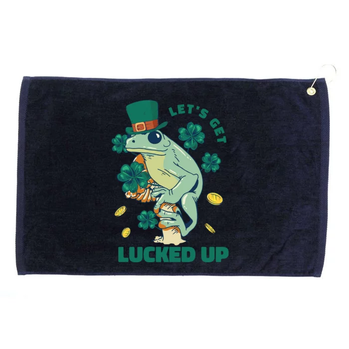 St Patricks Day Let's Get Lucked Up Frog Grommeted Golf Towel