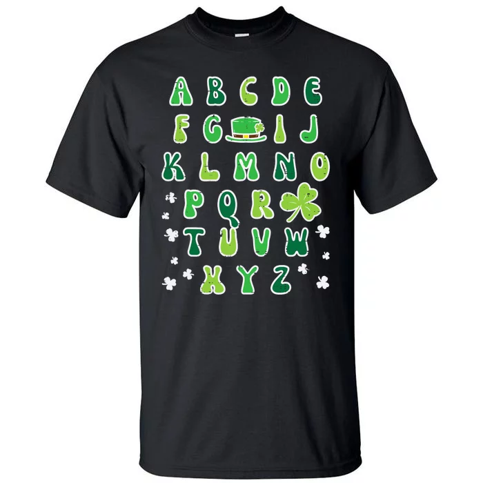 St Patricks Day ABC Alphabet Saint Pattys Paddys Teacher Tall T-Shirt