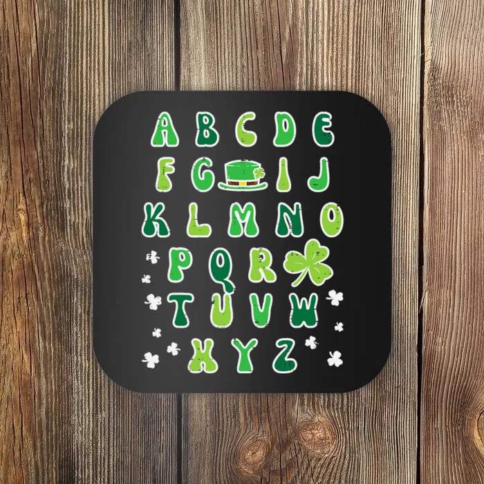 St Patricks Day ABC Alphabet Saint Pattys Paddys Teacher Coaster