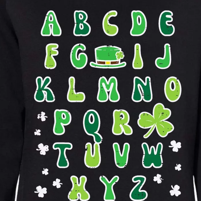 St Patricks Day ABC Alphabet Saint Pattys Paddys Teacher Womens California Wash Sweatshirt