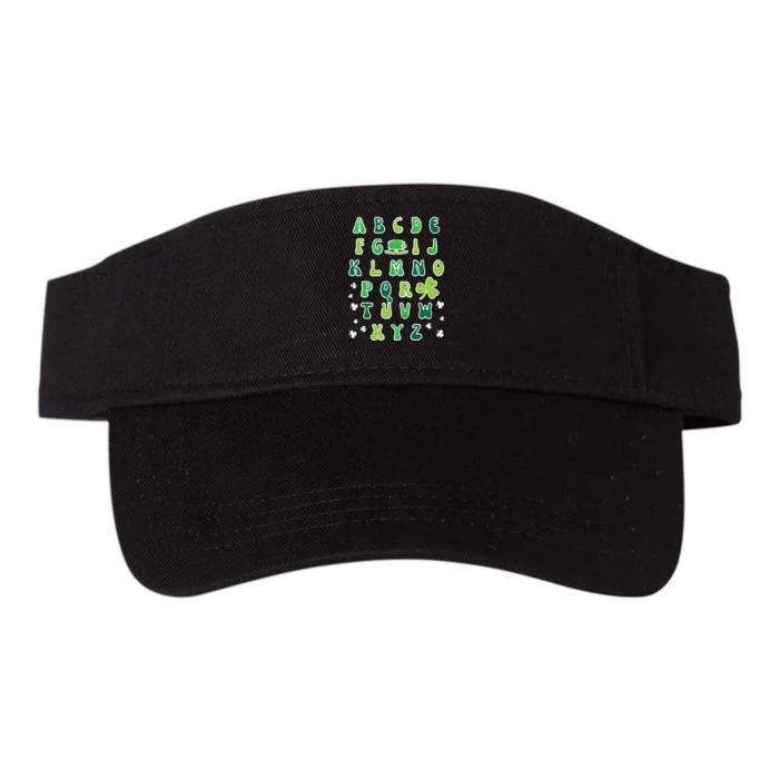 St Patricks Day ABC Alphabet Saint Pattys Paddys Teacher Valucap Bio-Washed Visor