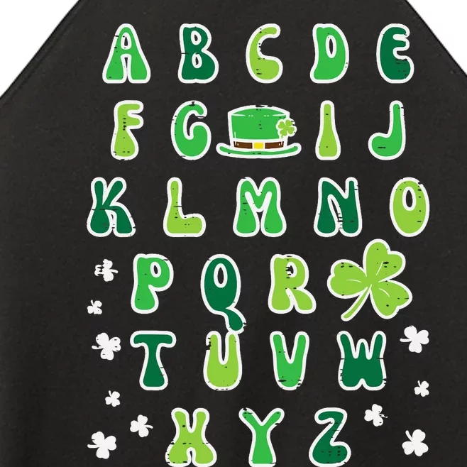 St Patricks Day ABC Alphabet Saint Pattys Paddys Teacher Women’s Perfect Tri Rocker Tank