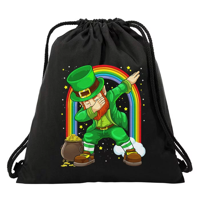 St Patricks Day Dabbing Leprechaun Irish Dab Shamrock Drawstring Bag