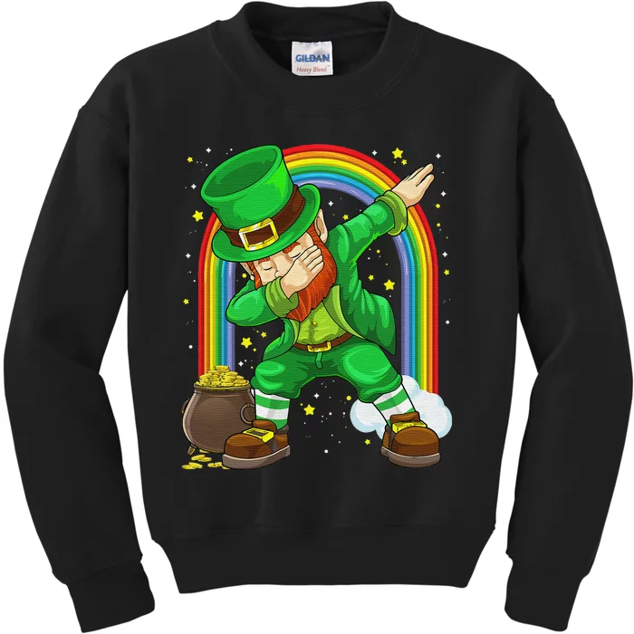 St Patricks Day Dabbing Leprechaun Irish Dab Shamrock Kids Sweatshirt