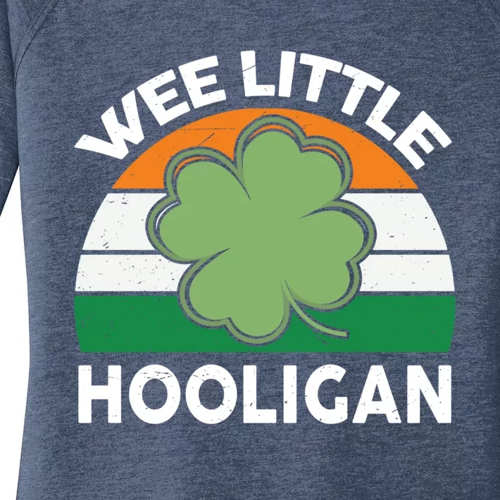 St Patricks Day Shirts Wee Little Hooligan Funny Women's Perfect Tri Tunic Long Sleeve Shirt