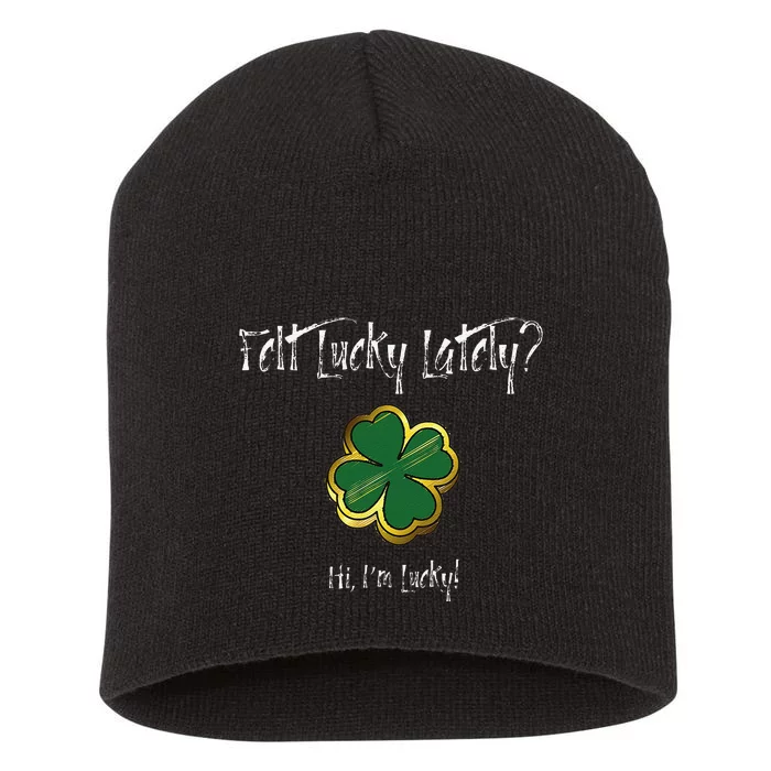 Saint Patrick's Day Shamrock Irish Lucky Gift Short Acrylic Beanie