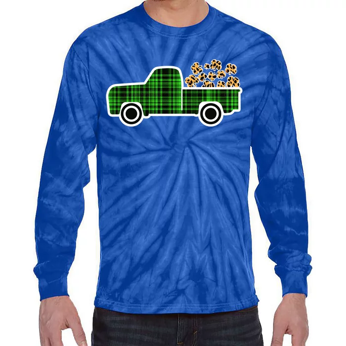 St Patricks Day Truck Lover Driver Irish Green Graphic Meaningful Gift Tie-Dye Long Sleeve Shirt